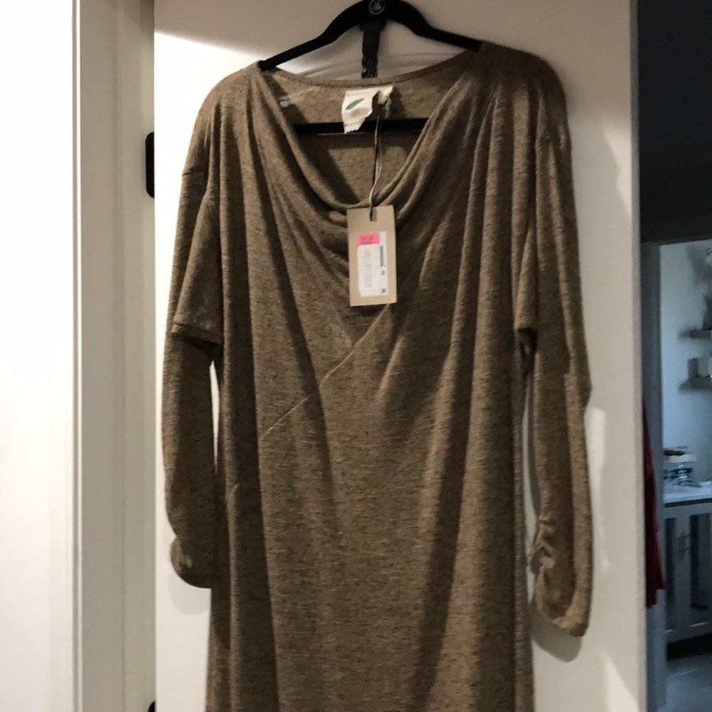 New  Nature Tan/brown 3/4 sleeves dress with belt